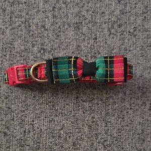 Plaid Dog Collar with Bow